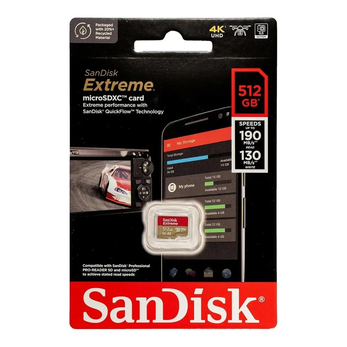 SANDISK Memorijska kartica 512GB Extreme, 190MB/s, A2, SD adapter