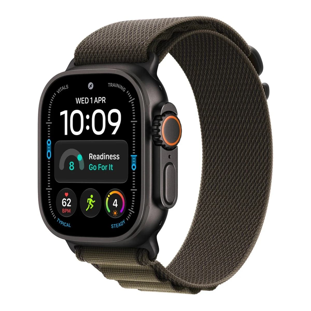APPLE Remen za pametni sat Dark Olive Alpine Loop, 49mm, Small, Black Titanium Finish