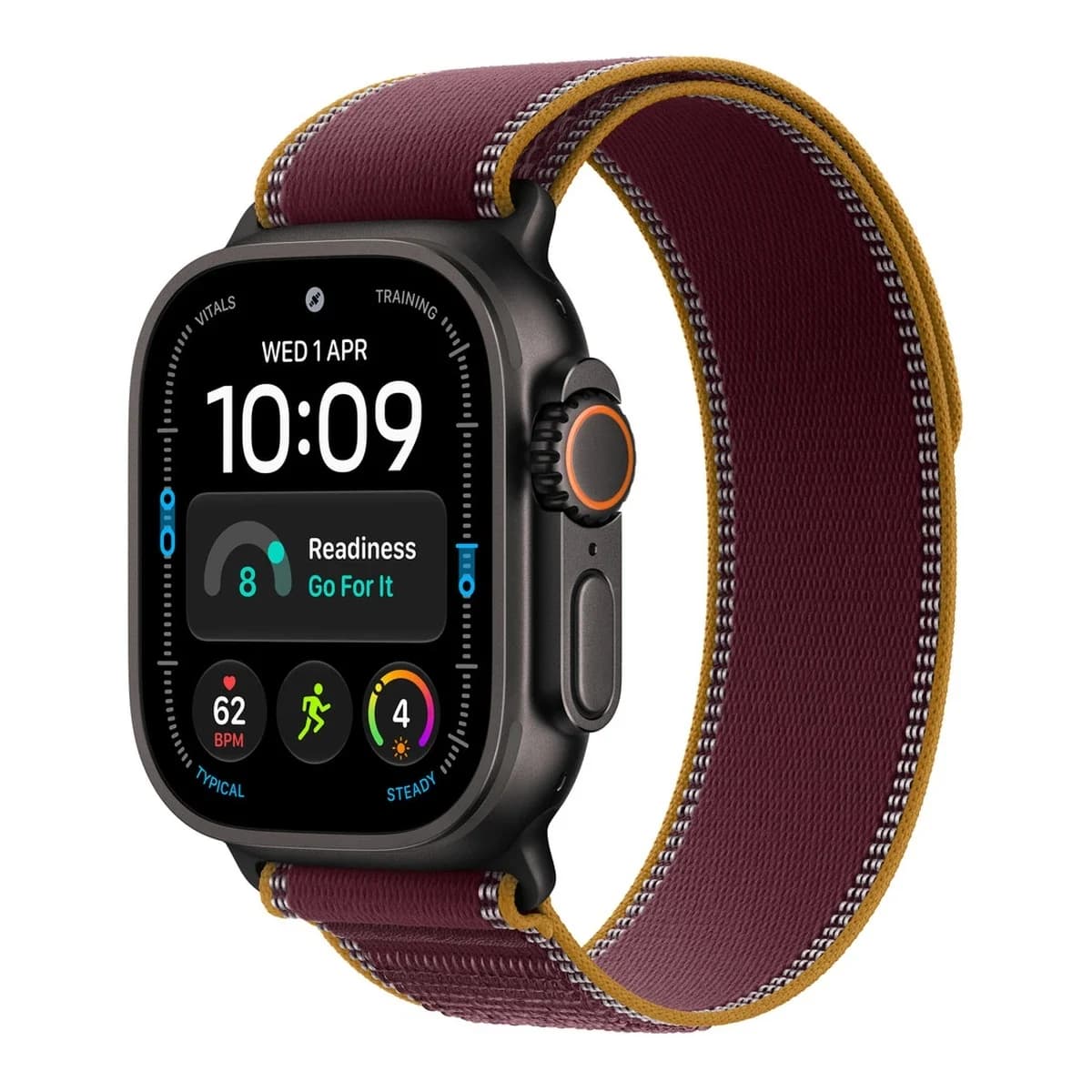 APPLE Pametni sat 49mm Burgundy Trail Loop, M/L, Black Titanium Finish
