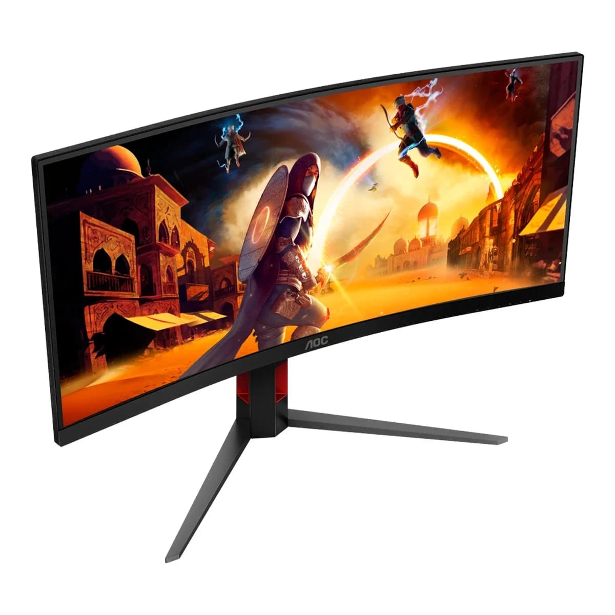 AOC Monitor Gaming CU34G4 34" 3440x1440, Fast VA Panel, 180Hz, 0.5ms MPRT (1ms GtG), Zakrivljeni, FreeSync Premium, HDR10, HDMI, DP, Full Ergo