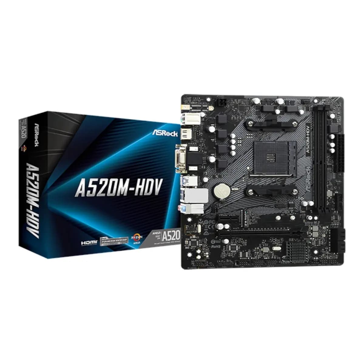 ASROCK Matična A520-HDV, AM4, A520, DDR4, mATX