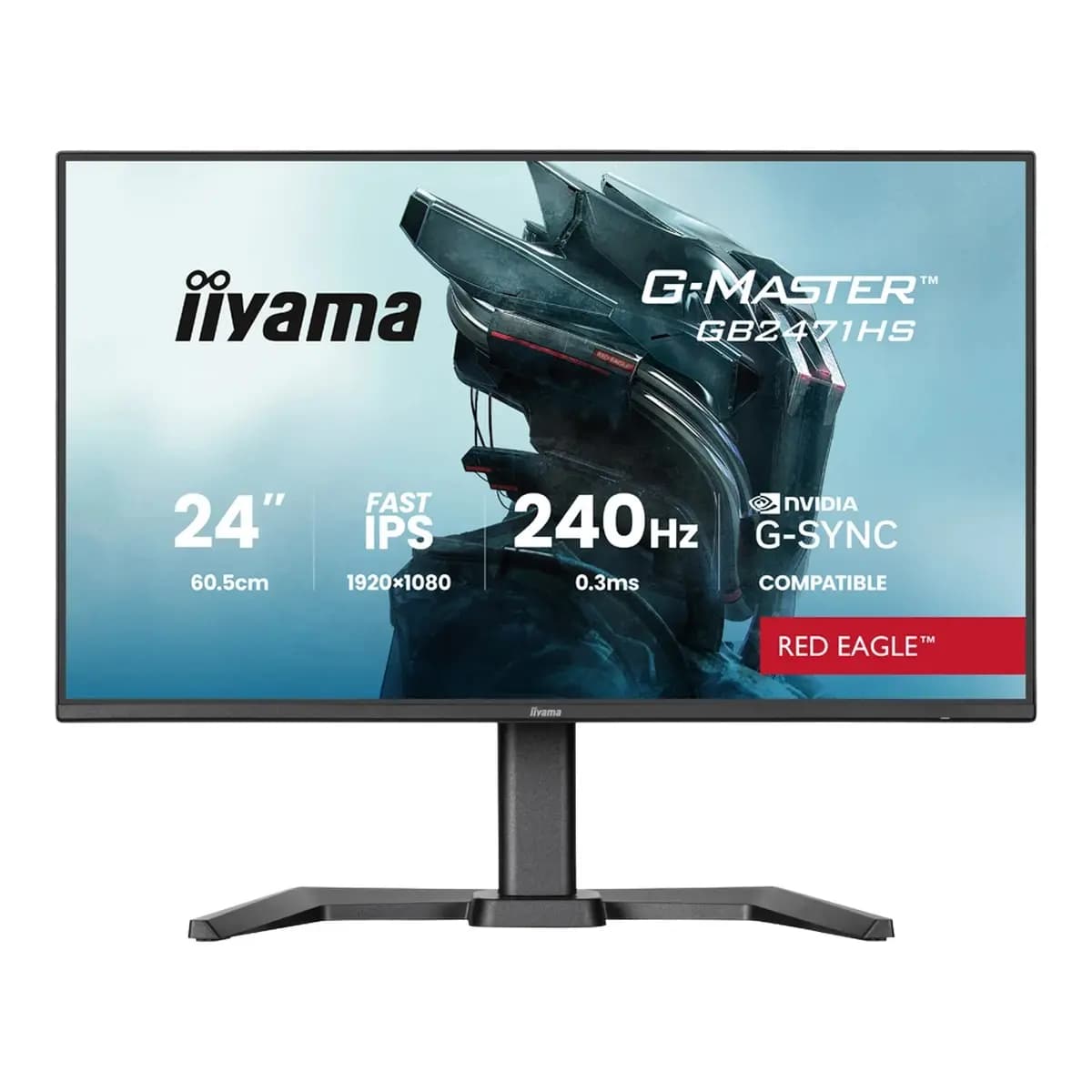 IIYAMA Monitor Gaming GB2471HS-B1 G-MASTER 23.8" Full HD, Fast IPS Panel, 240Hz, 0.2ms, HDMI, DP, Ergonomski