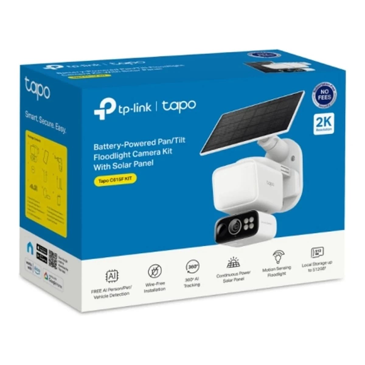 TP-Link Outdoor Solar-Powered Wi-Fi Floodlight Pan/Tilt Camera Tapo C615F KIT