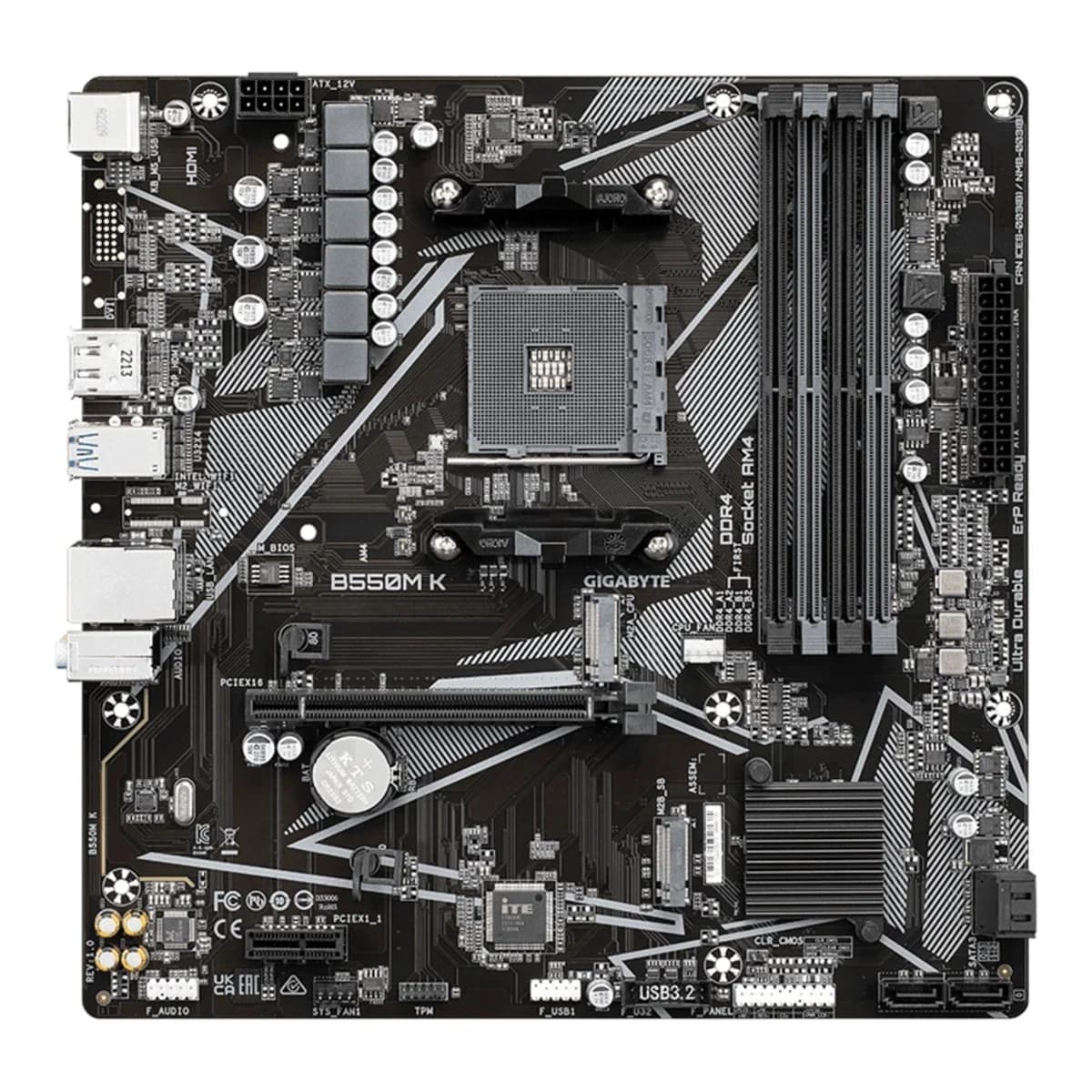 Gigabyte MB [B550M K];AM4; 4xDDR4; 2xM.2; 4xSATA;8xusB; DP; HDMI; PS2; mATX