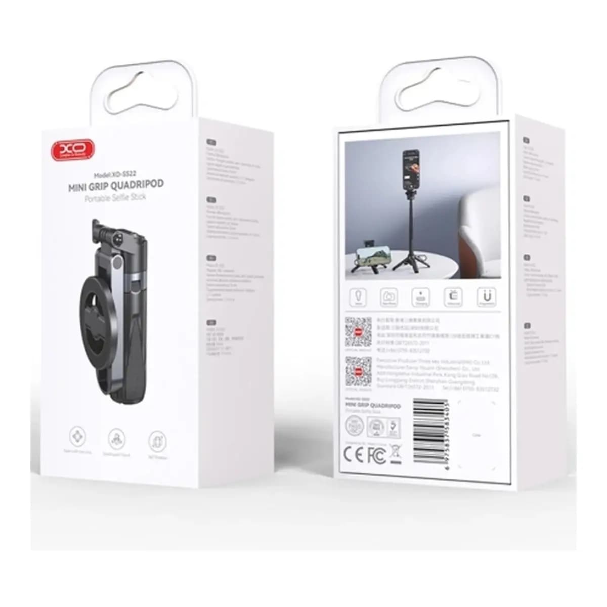 XO Selfi štap/stativ SS22, 4-u-1, Bluetooth 5, magnetni držač, rotacija 360°