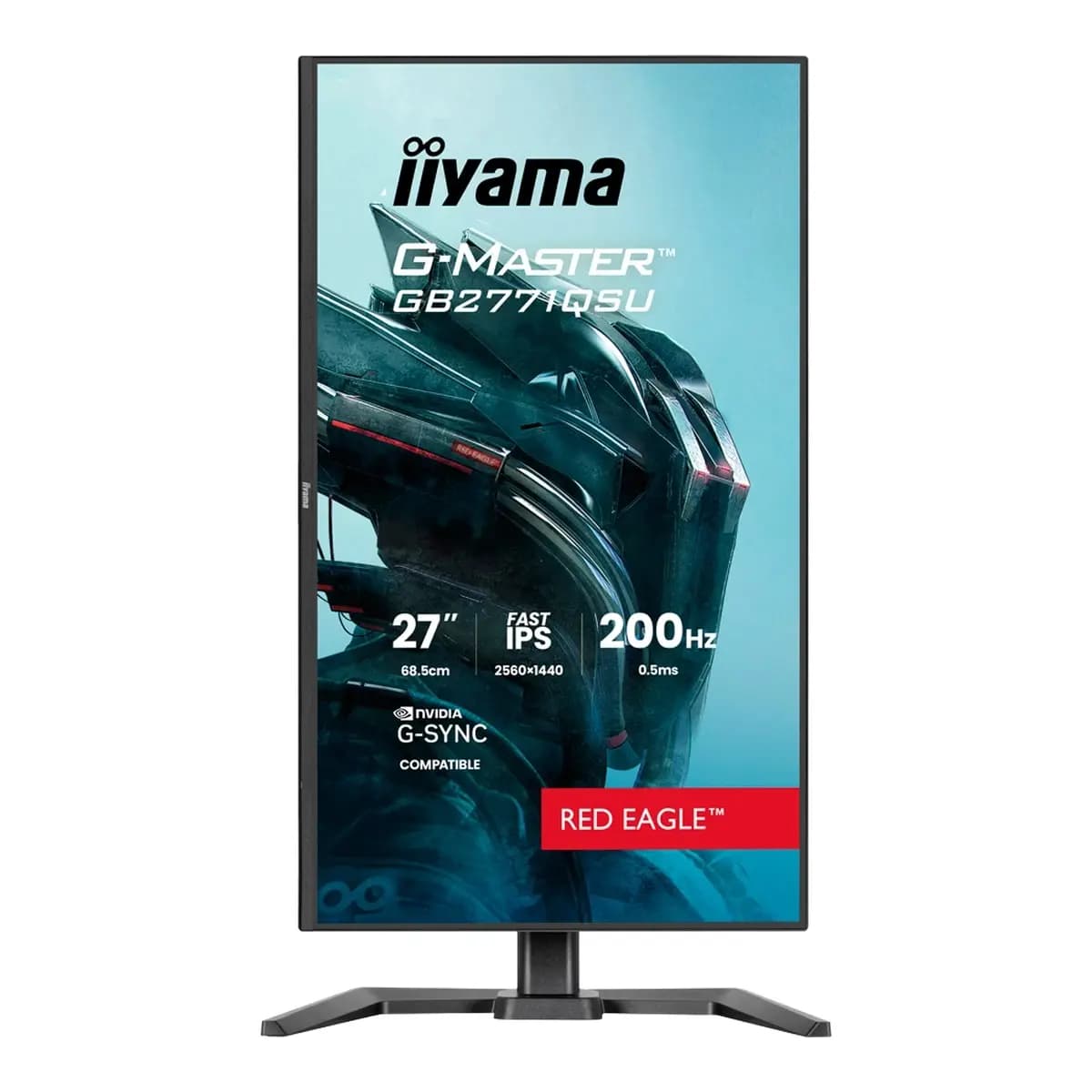 IIYAMA Monitor Gaming G-Master Red Eagle 27" QHD, Fast IPS Panel, 200Hz, G-SYNC Compatible, 0.5ms MPRT, 2x HDMI, DisplayPort, USB Hub, Zvučnici, Podesivo postolje