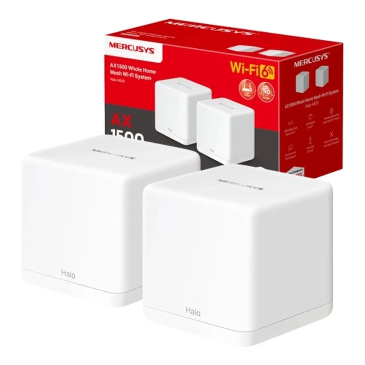 MERCUSYS Access Point WiFi 6 AX1500 Halo H60X (2-PACK), Whole Home Mesh