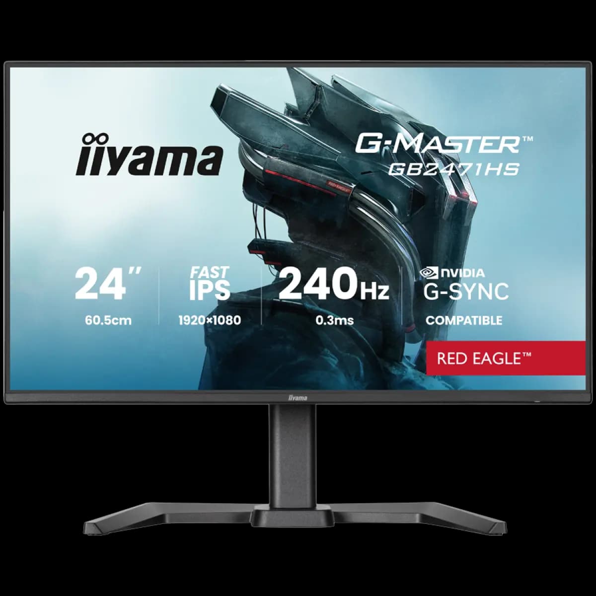 IIYAMA Monitor Gaming GB2471HS-B1 G-MASTER 23.8" Full HD, Fast IPS Panel, 240Hz, 0.2ms, HDMI, DP, Ergonomski