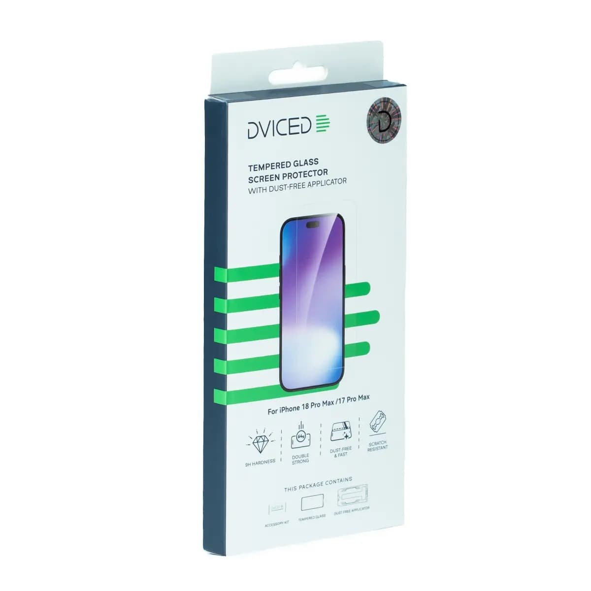 Dviced Tempered glass screen protector for iPhone 18 Pro Max/ 17 pro max with dust-free applicator