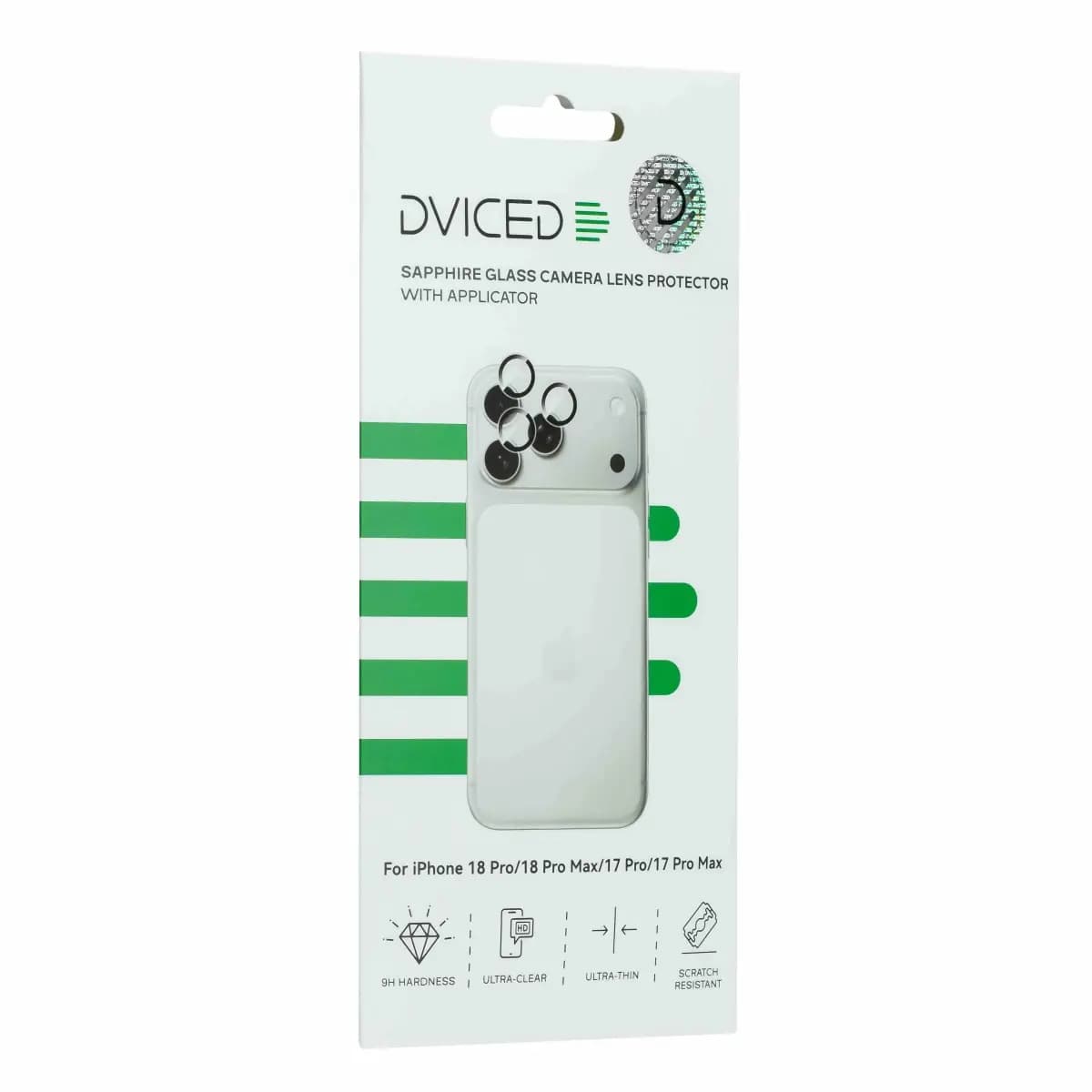 Dviced Sapphire glass camera lens protector for iPhone 18 Pro/Pro Max/17 Pro/17 Pro Max with applicator