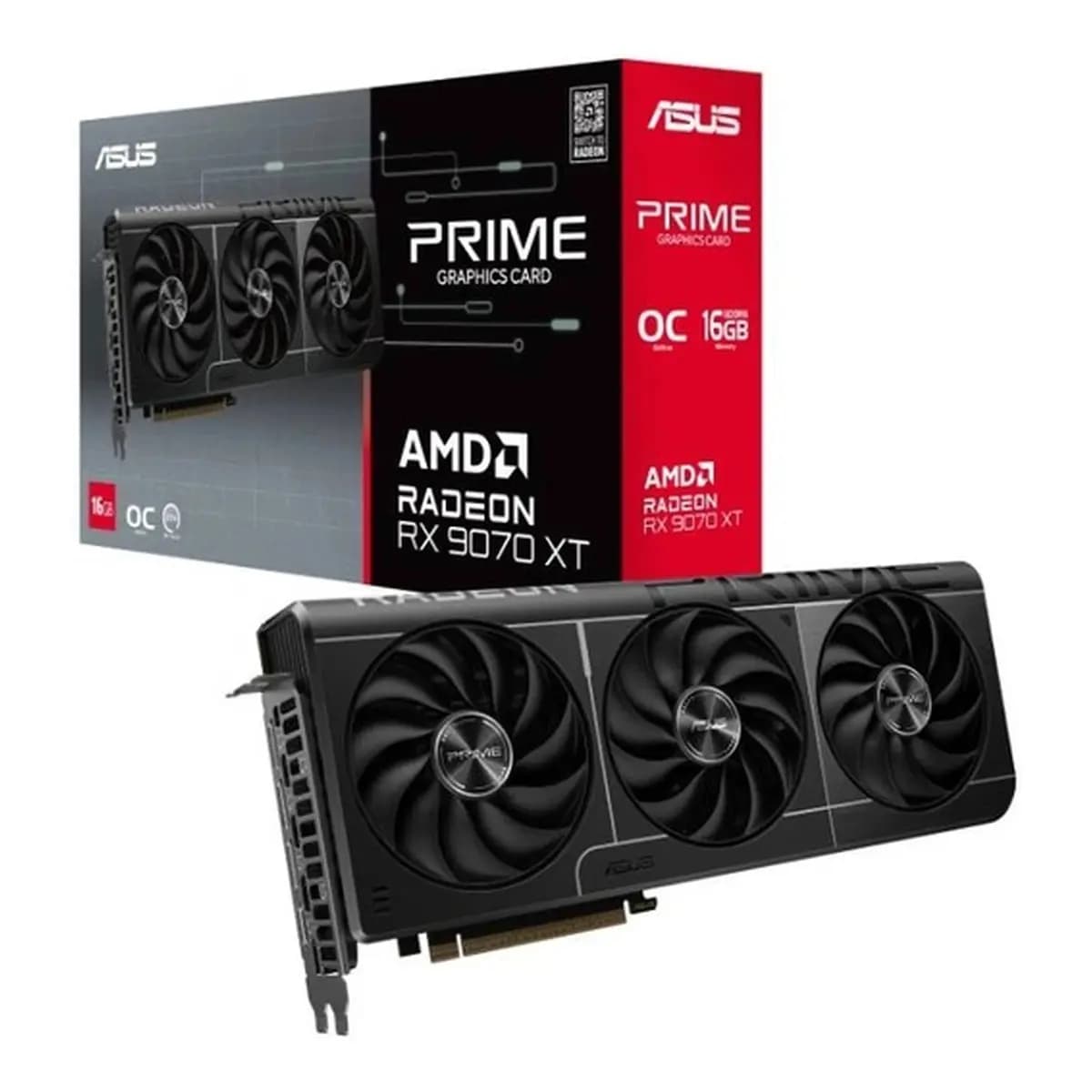 ASUS VGA PRIME-RX9070XT-O16G9070XT, 16GB, 1x HDMI, 3x DP