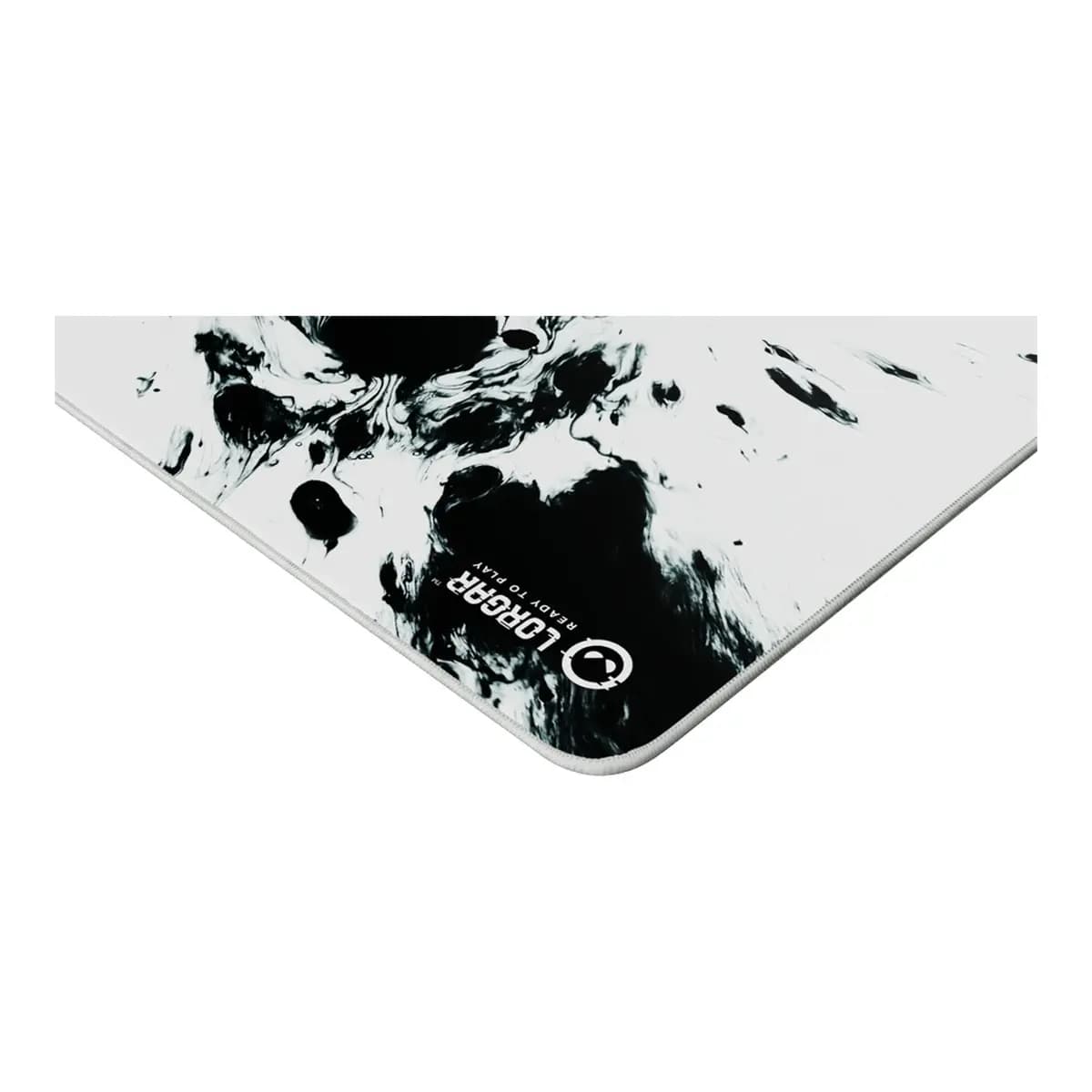 LORGAR Podloga za miš Full Print White and Black Design, gumena donja strana, reljefni logo, dvostruko šivani rubovi