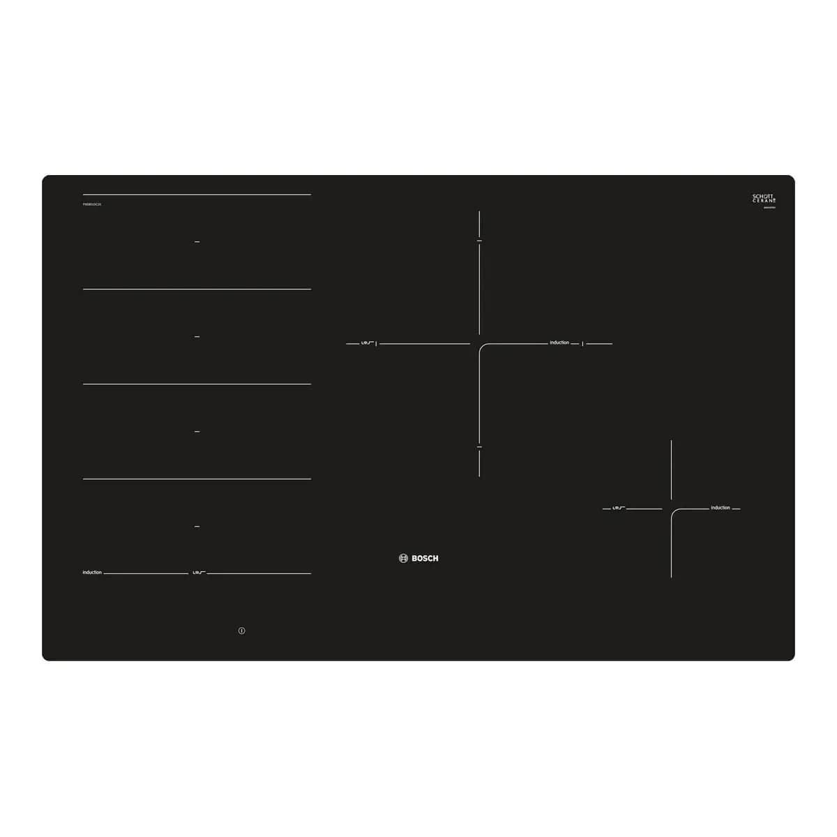 BOSCH indukcijska ploča Serie 8|, 80 cm, bez okvira, FlexIndZone, DirectSelect Premium, ES