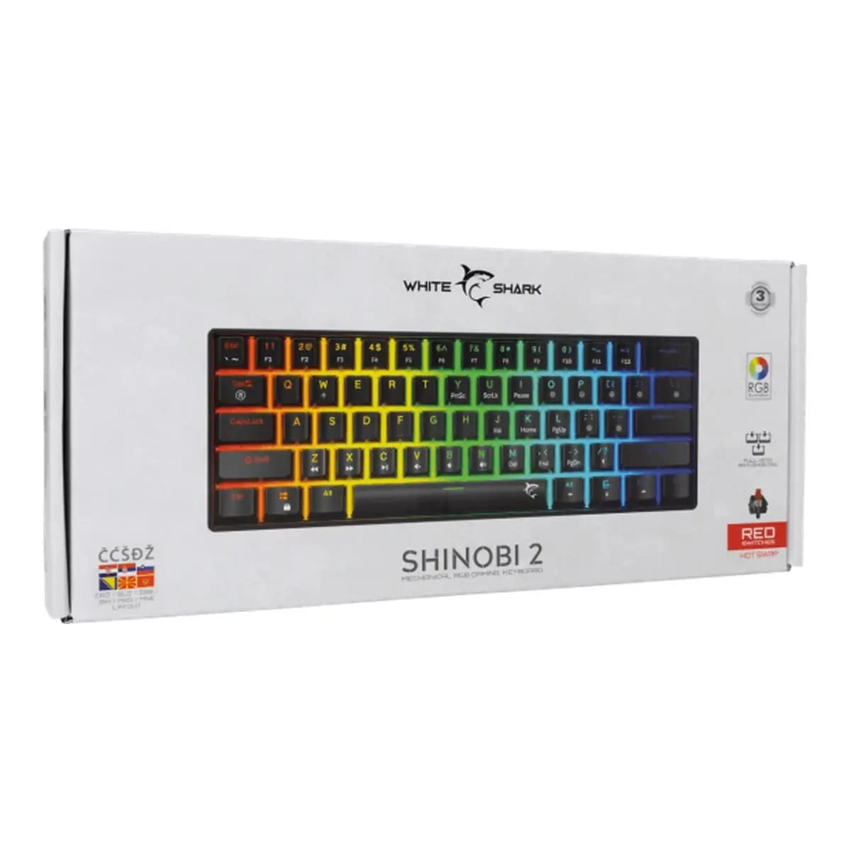 White Shark TASTATURA GK-004112 SHINOBI-2 Crna/HR-RED SW.