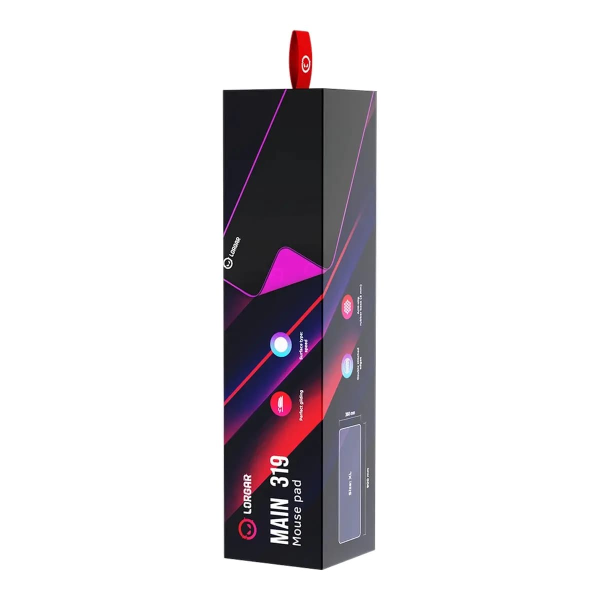 LORGAR Podloga za miš Main 319 Speed, Gaming, Black/Purple