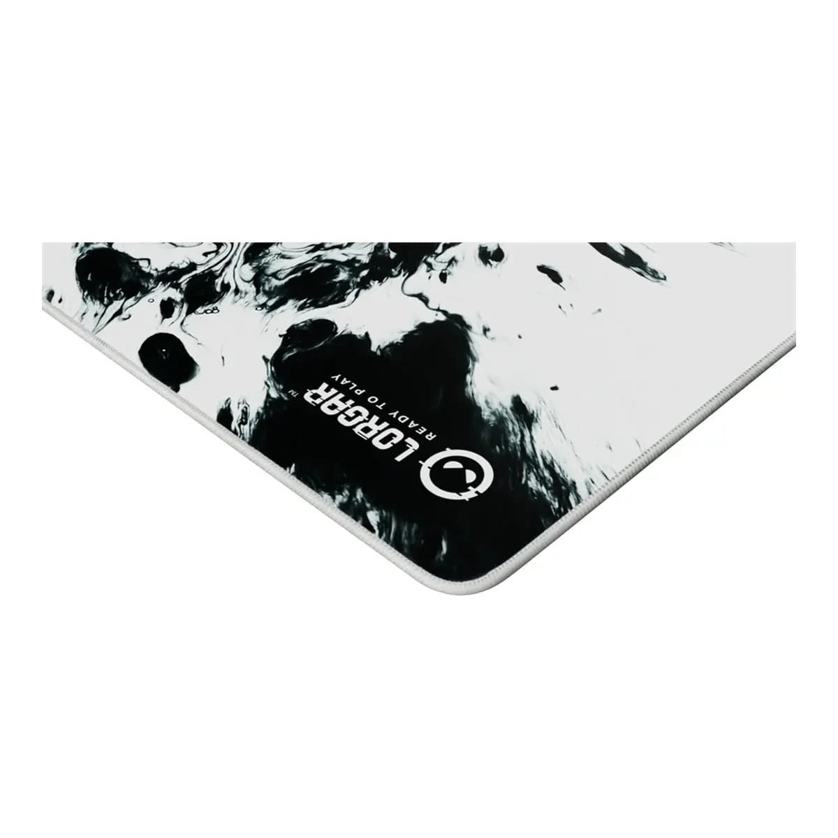 LORGAR Podloga za miš Full Print White and Black, gumena donja strana, utisnuti logo, dvostruki šavovi na rubovima