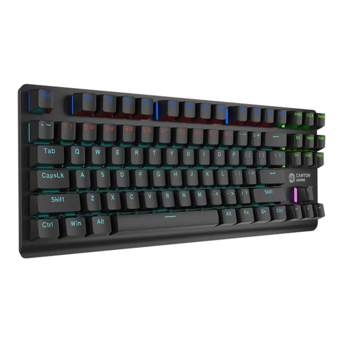 CANYON Tastatura Striker SKB-2, TKL, Rainbow, US, žičana, crna
