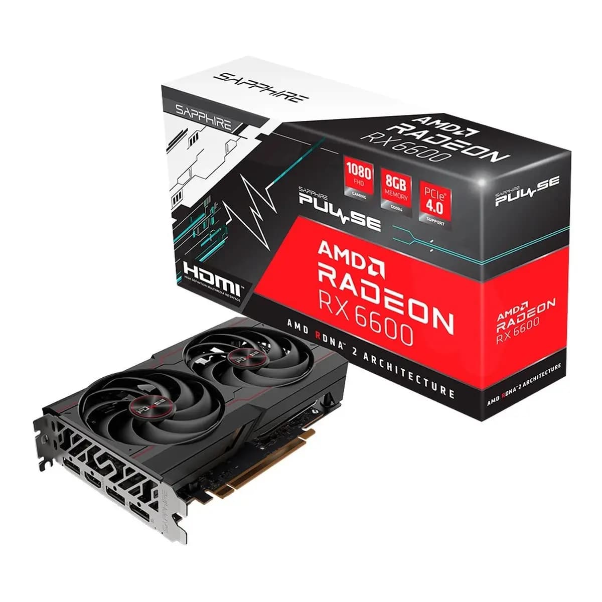 SAPPHIRE Graficka Radeon RX 6600 PULSE GAMING 8GB, GDDR6, HDMI/3xDP