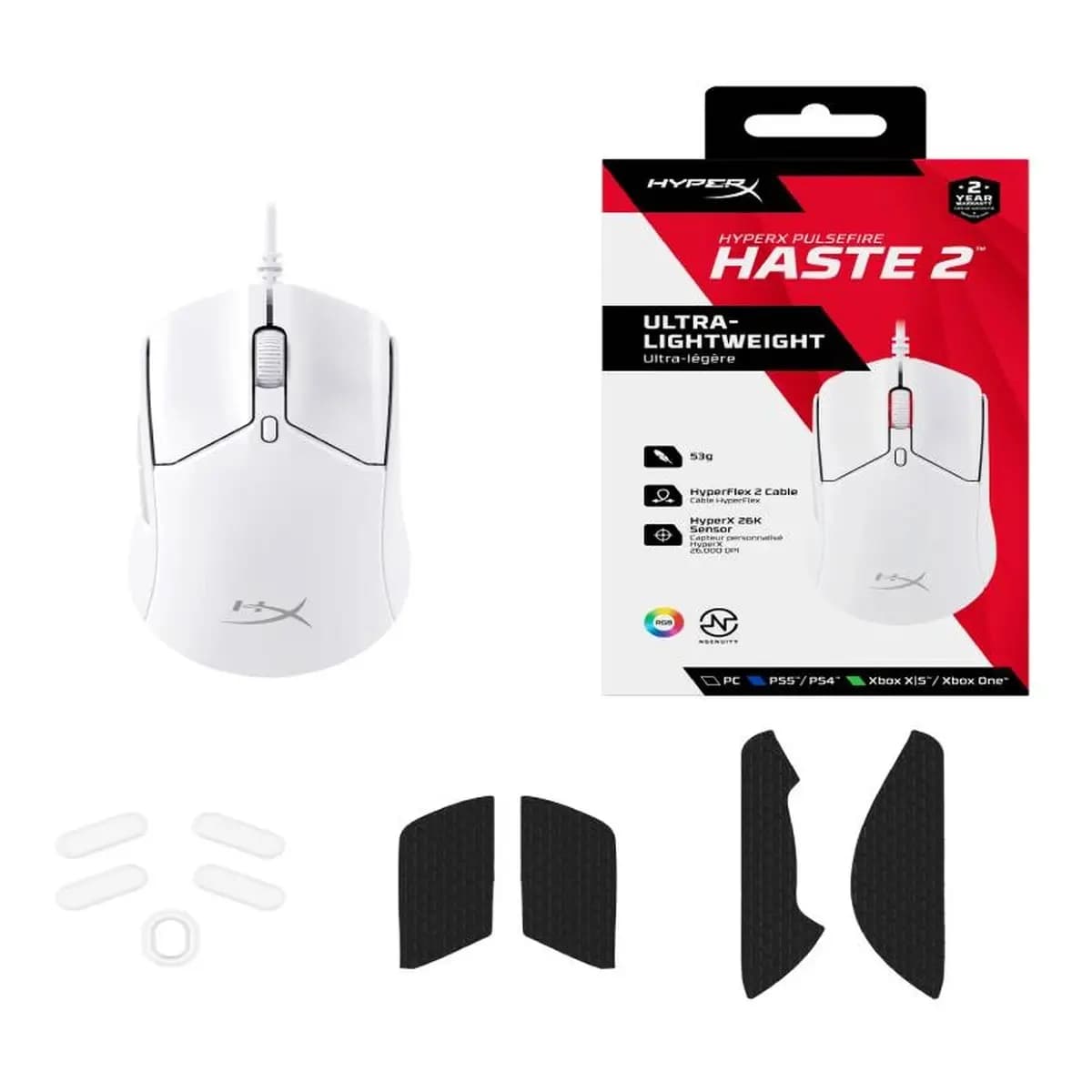 HyperX Pulsefire Haste 2 WGaming Mouse (White)
