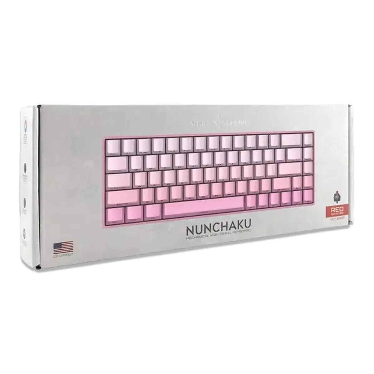 White Shark TASTATURA GK-007411 NUNCHAKU Roza - Mehanicka US - RED SW.