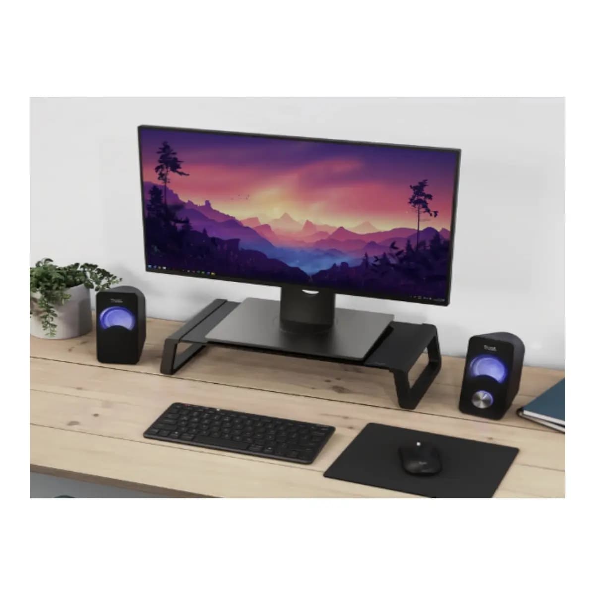Trust Monta stand za monitor,kaljeno staklo, crni