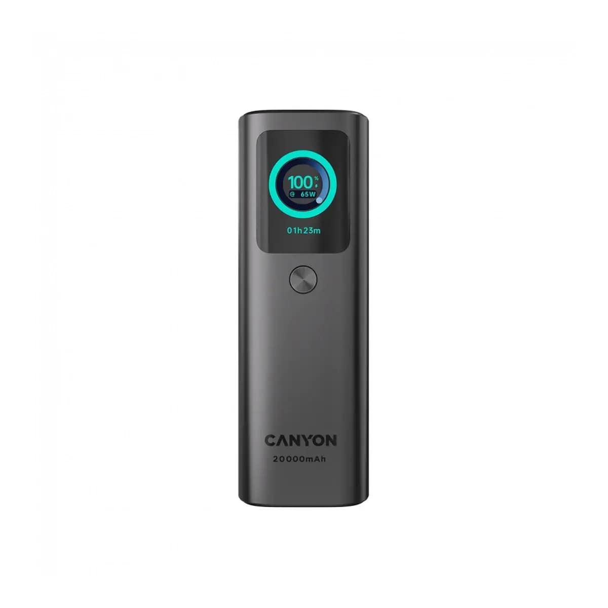 CANYON Power Bank OnPower 265, 20000mAh, 165W, ugrađeni kabl, aluminijumsko kućište, tamnosiva񎟿