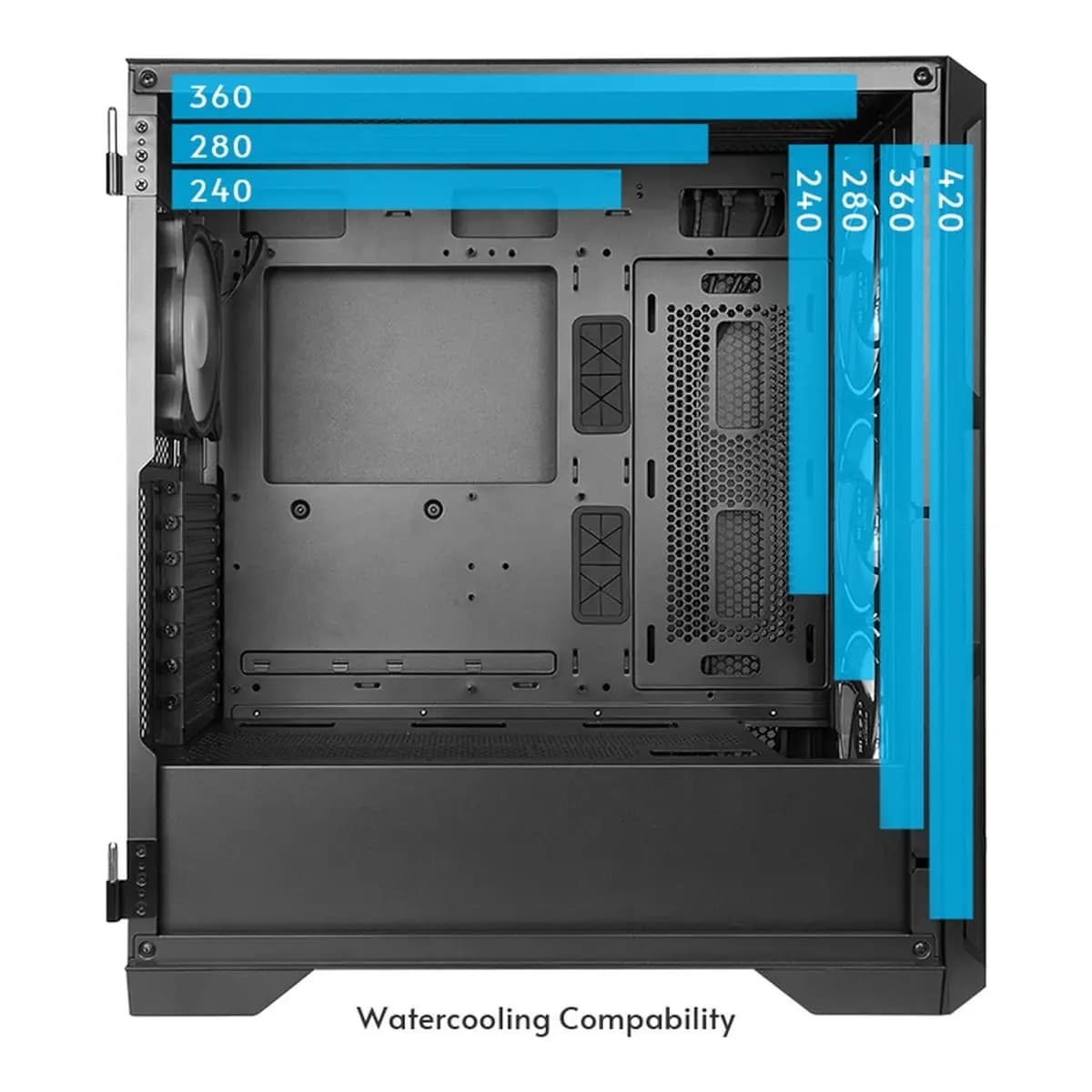 Chieftec Apex Lumo case4x140mm ARGB PWM fans, mesh400mm GPU, 175mm Cooler, 420mm Radiator