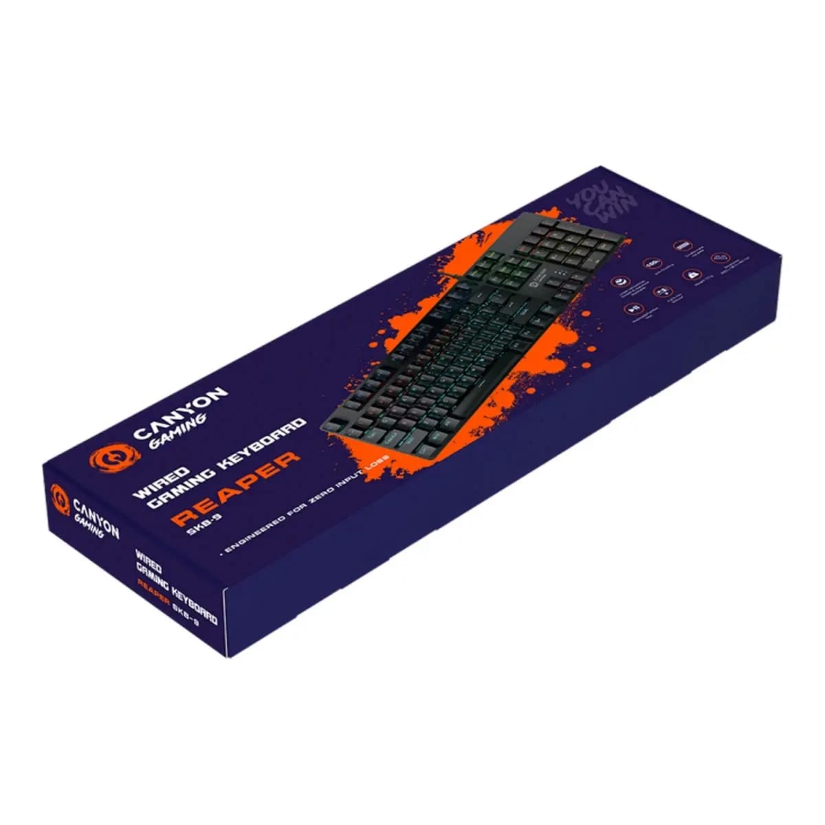 CANYON Tastatura Reaper SKB-9, Full size, Rainbow osvjetljenje, US layout, žična, crna