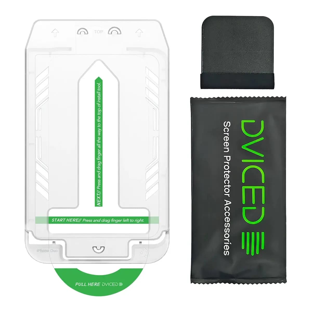 Dviced Outer Tempered glass screen protector for iPhone Duo with dust-free applicator