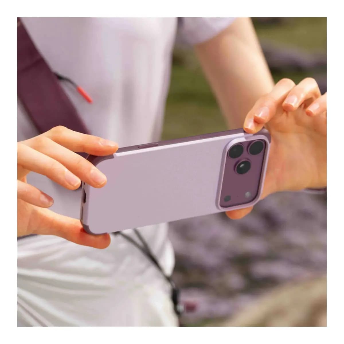MOFT Color-blocking Snap Phone Case for iPhone 18 Pro - Peony + Cheery Lacquer