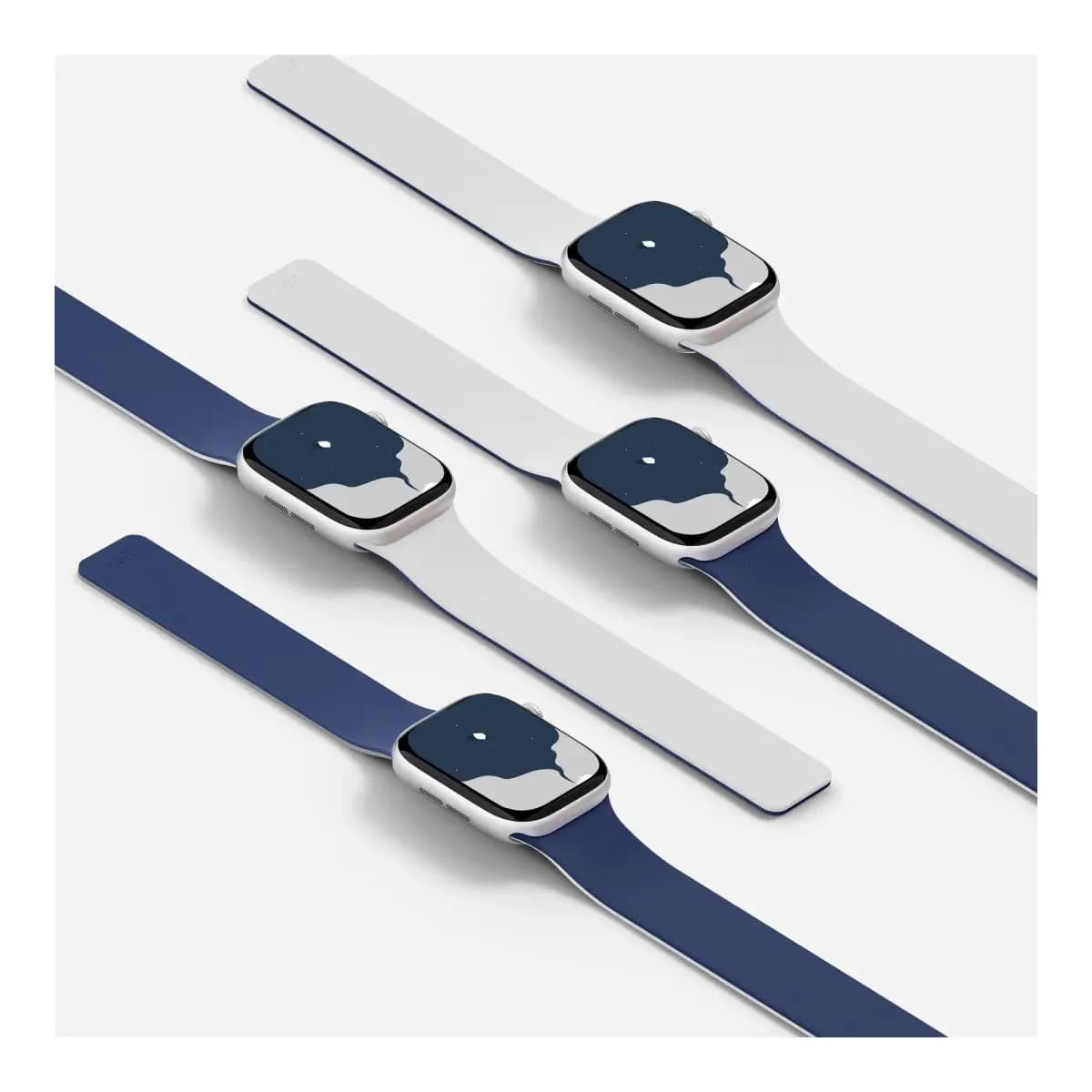 MOFT Narukvica Snap Duo Band, za Apple Watch 46 mm, Navy Blue + Misty Cove