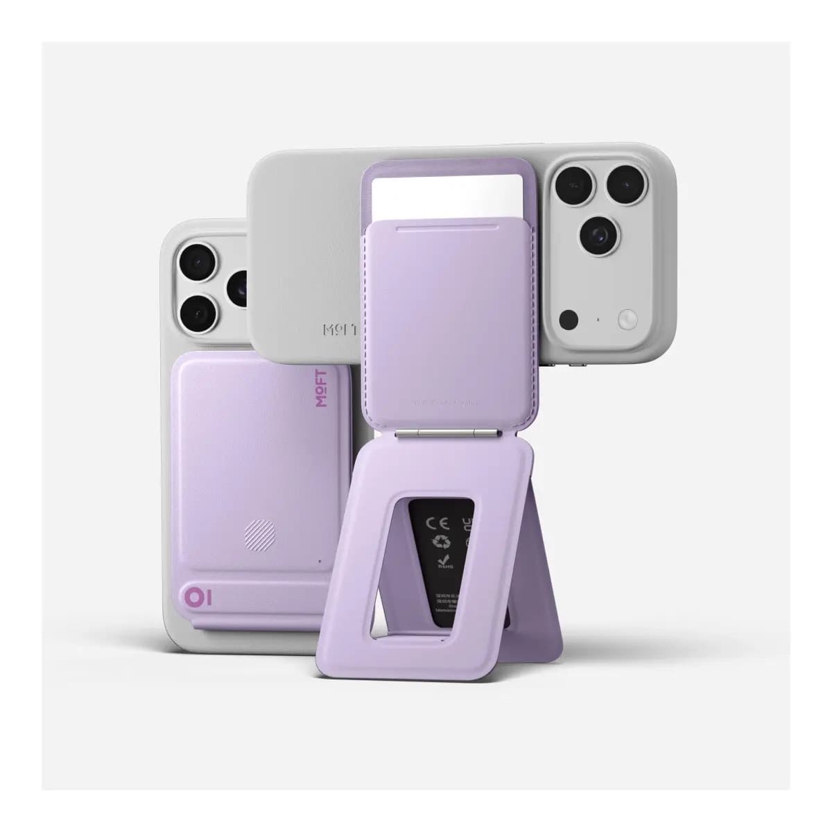 MOFT Trackable Tripod Wallet AERA (3 cards) - Peony