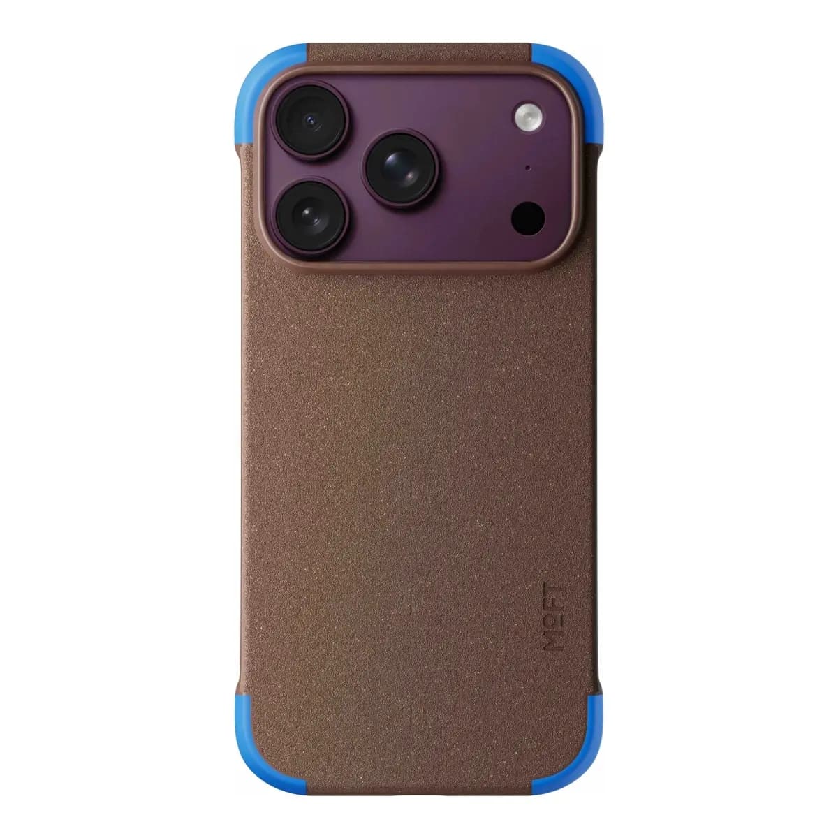 MOFT Color-blocking Snap Phone Case for iPhone 18 Pro - Dark Coffee + Sapphire