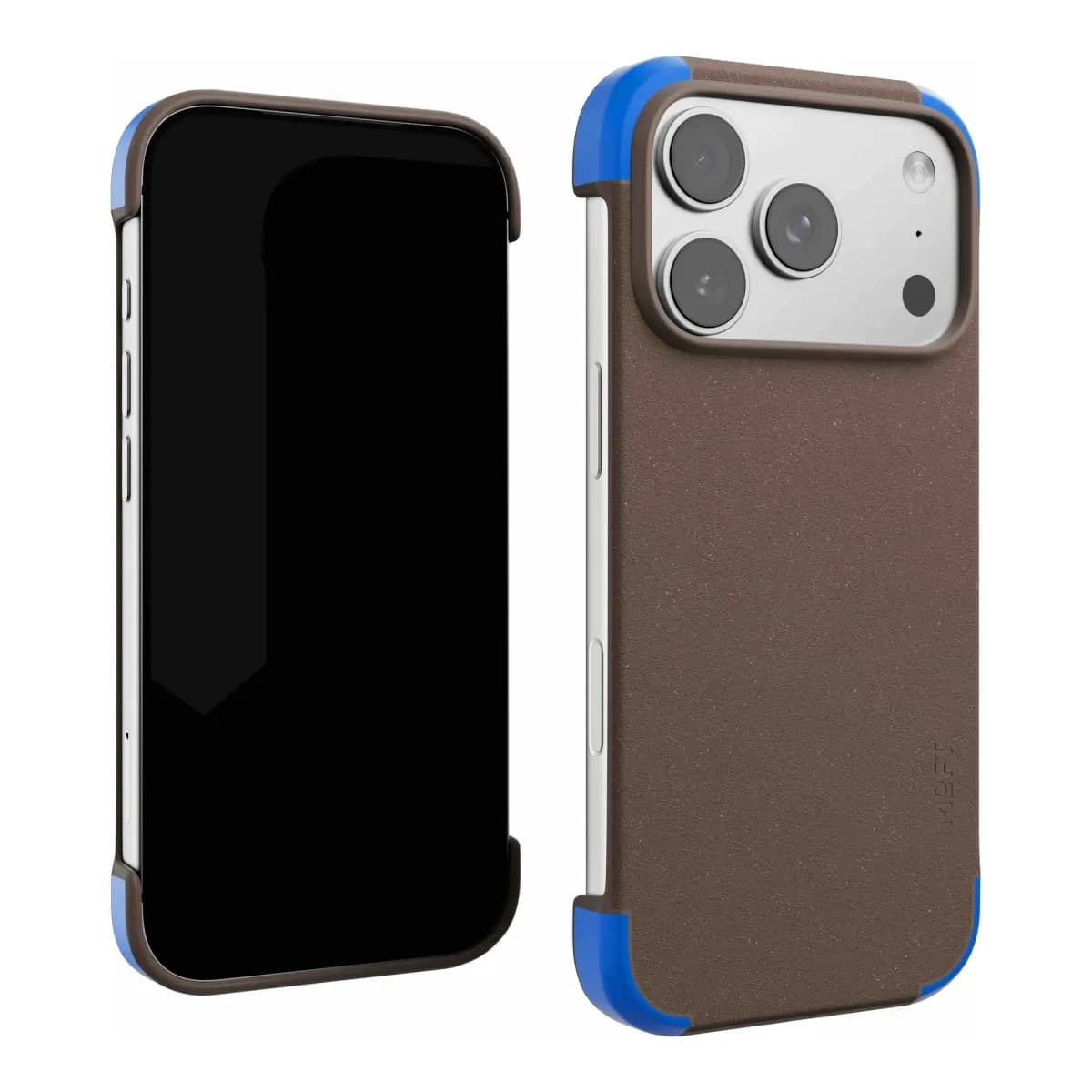 MOFT Color-blocking Snap Phone Case for iPhone 18 Pro Max - Dark Coffee + Sapphire
