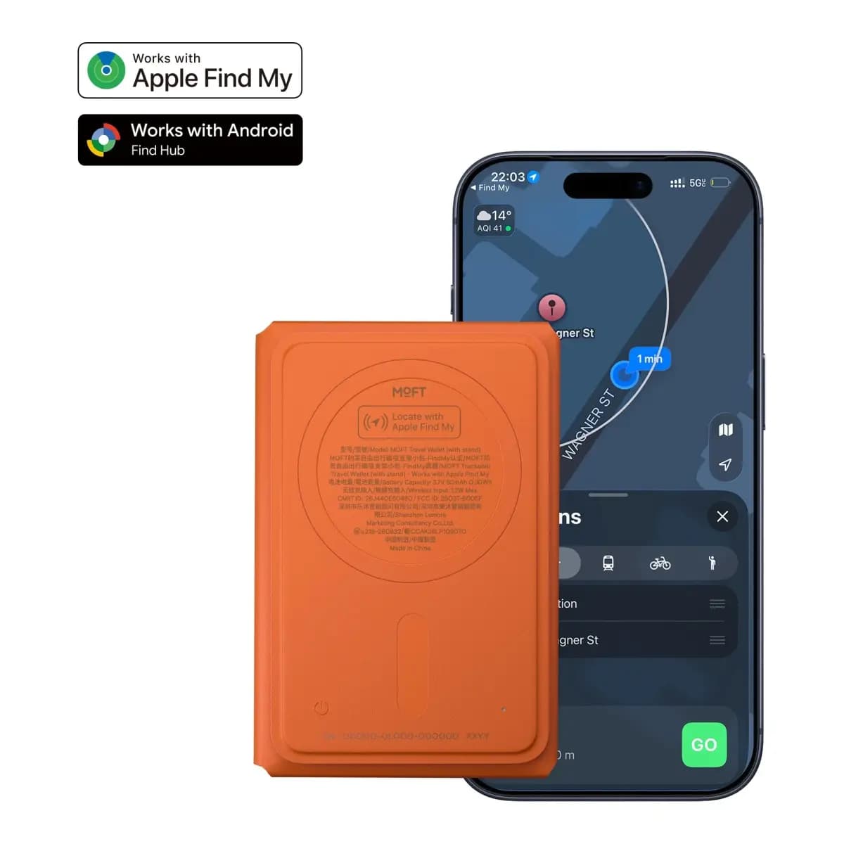 MOFT Trackable Field Wallet (8 cards) & Stand - Sunrise