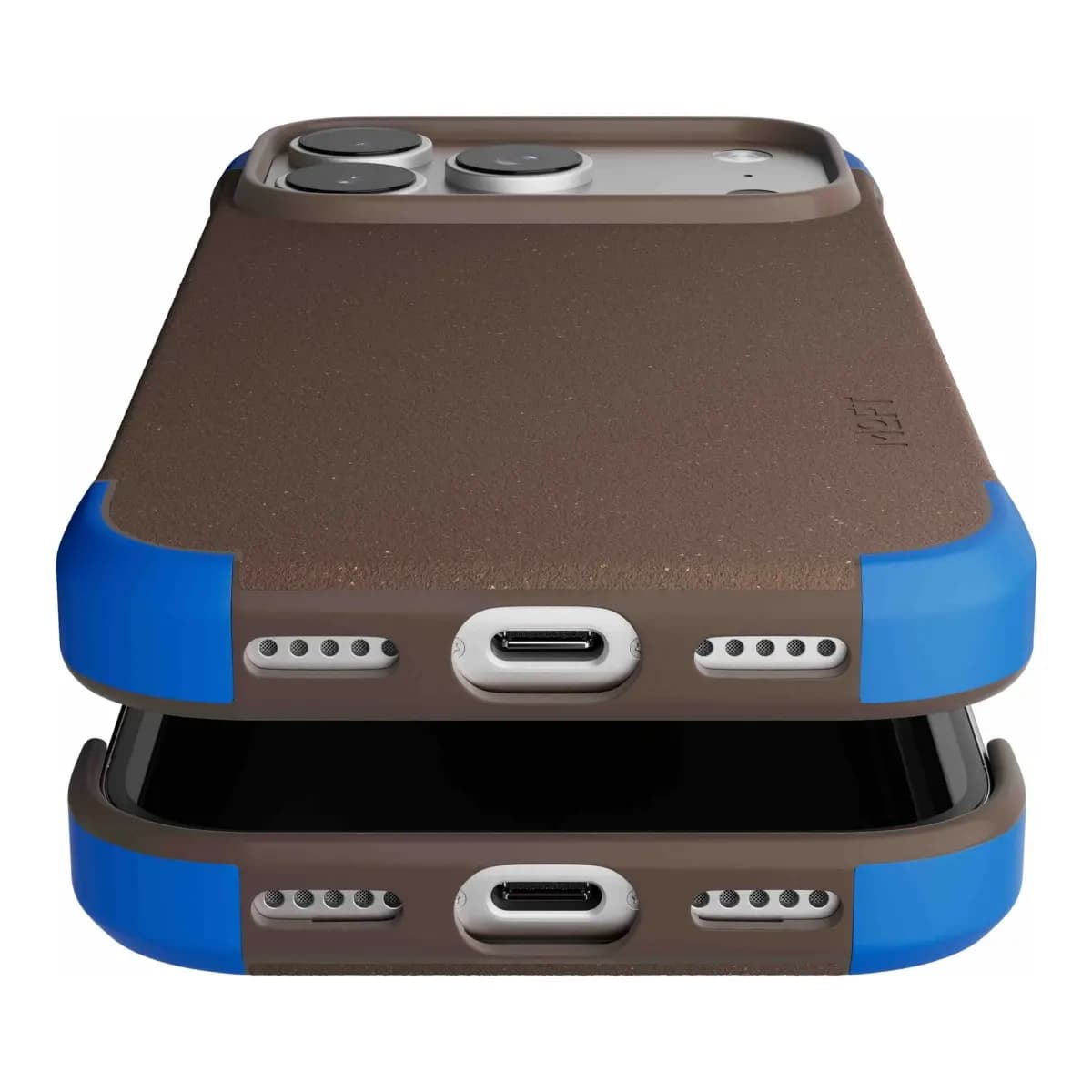 MOFT Color-blocking Snap Phone Case for iPhone 18 Pro - Dark Coffee + Sapphire