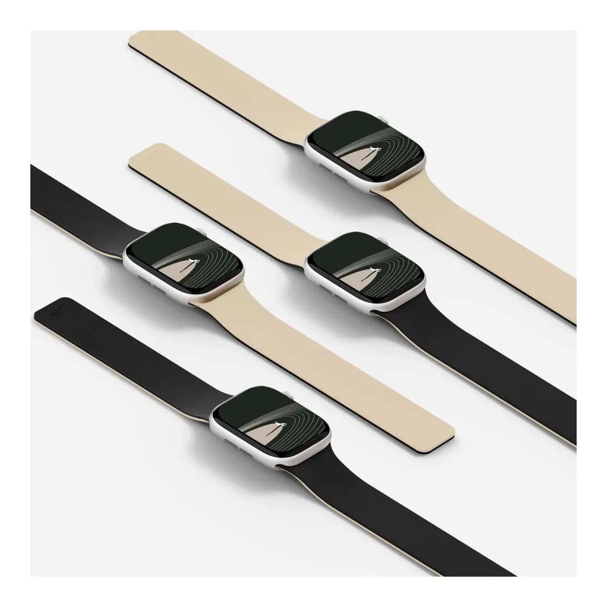 MOFT Narukvica za Apple Watch Snap Duo Band, 46 mm, Jet Black + Beach White