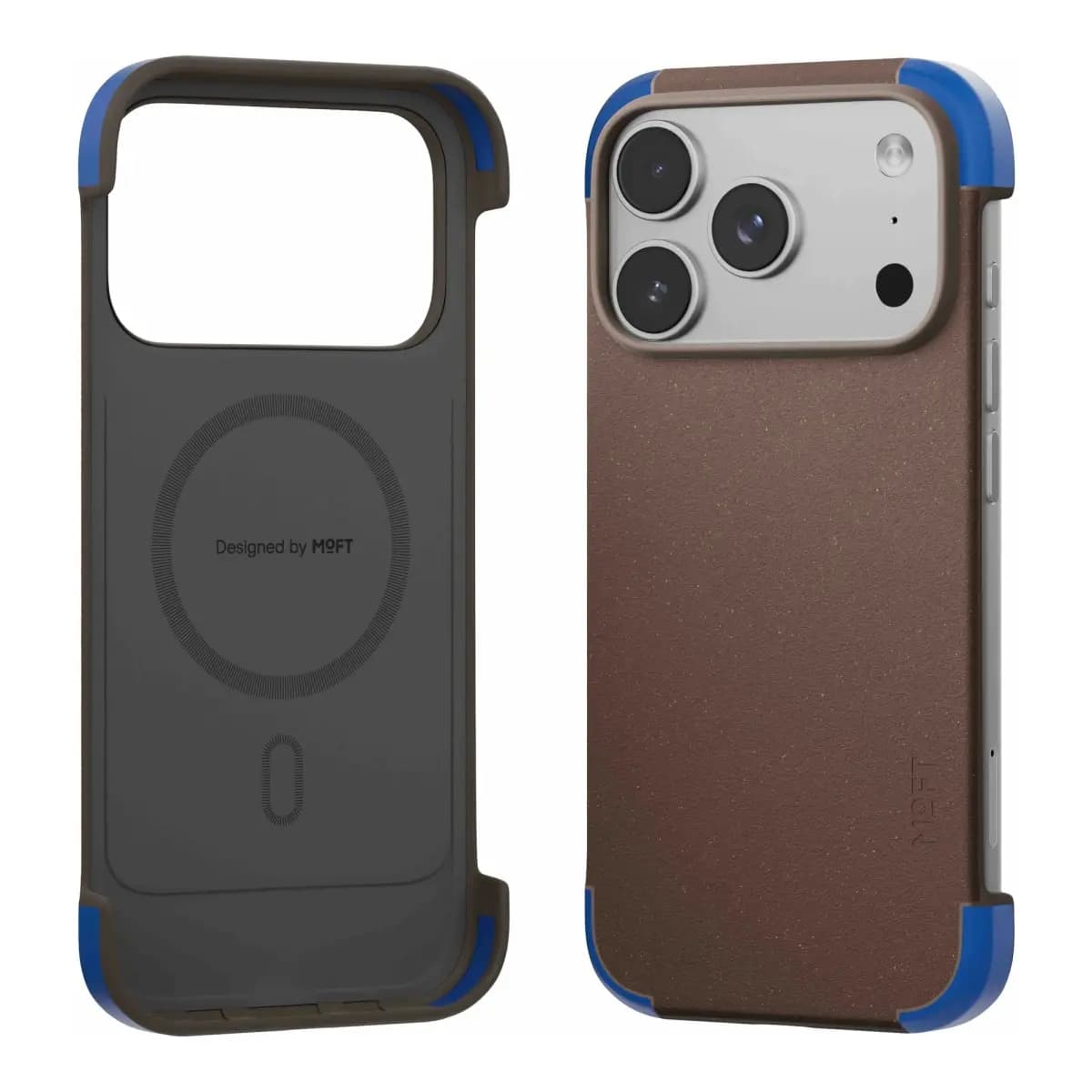 MOFT Color-blocking Snap Phone Case for iPhone 18 Pro Max - Dark Coffee + Sapphire