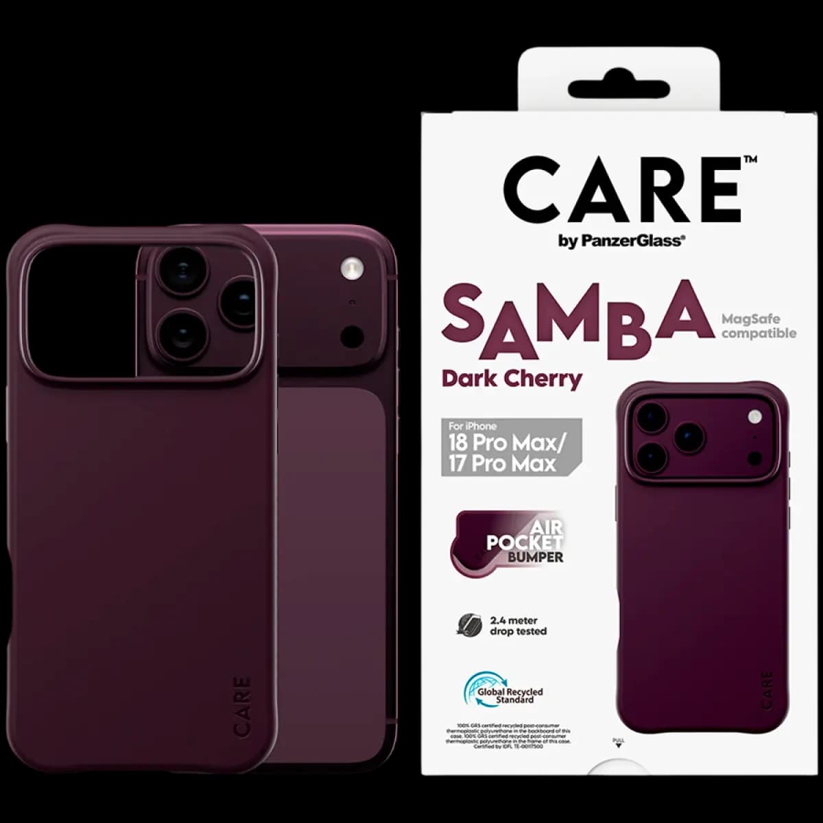PANZERGLASS Maskica za telefon Samba Case Dark Cherry, MagSafe, iPhone 18 Pro Max