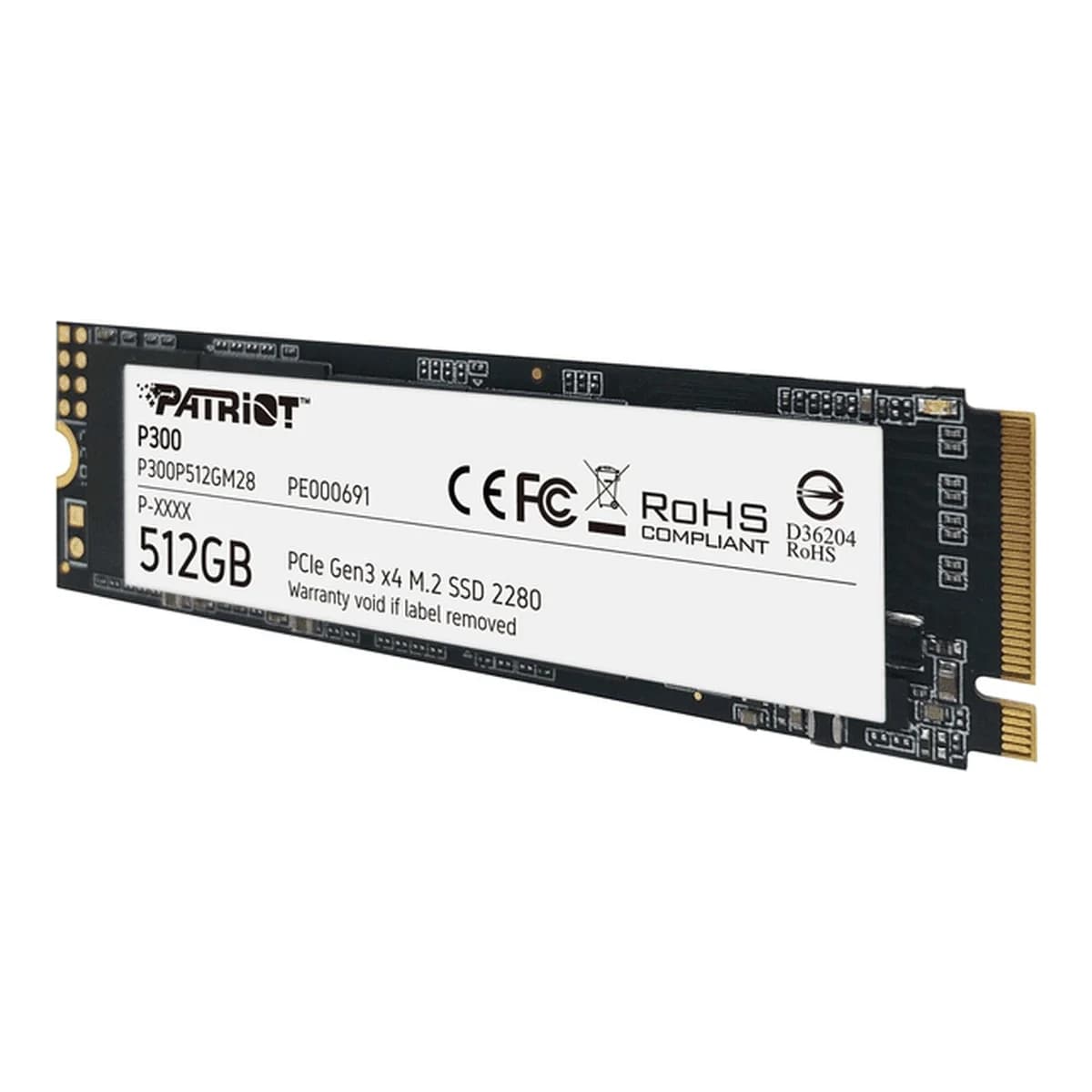Patriot SSD 512GB M.2;P300 M.2 PCIe Gen 3 x4;up to R/W : 1700/1100MB/s