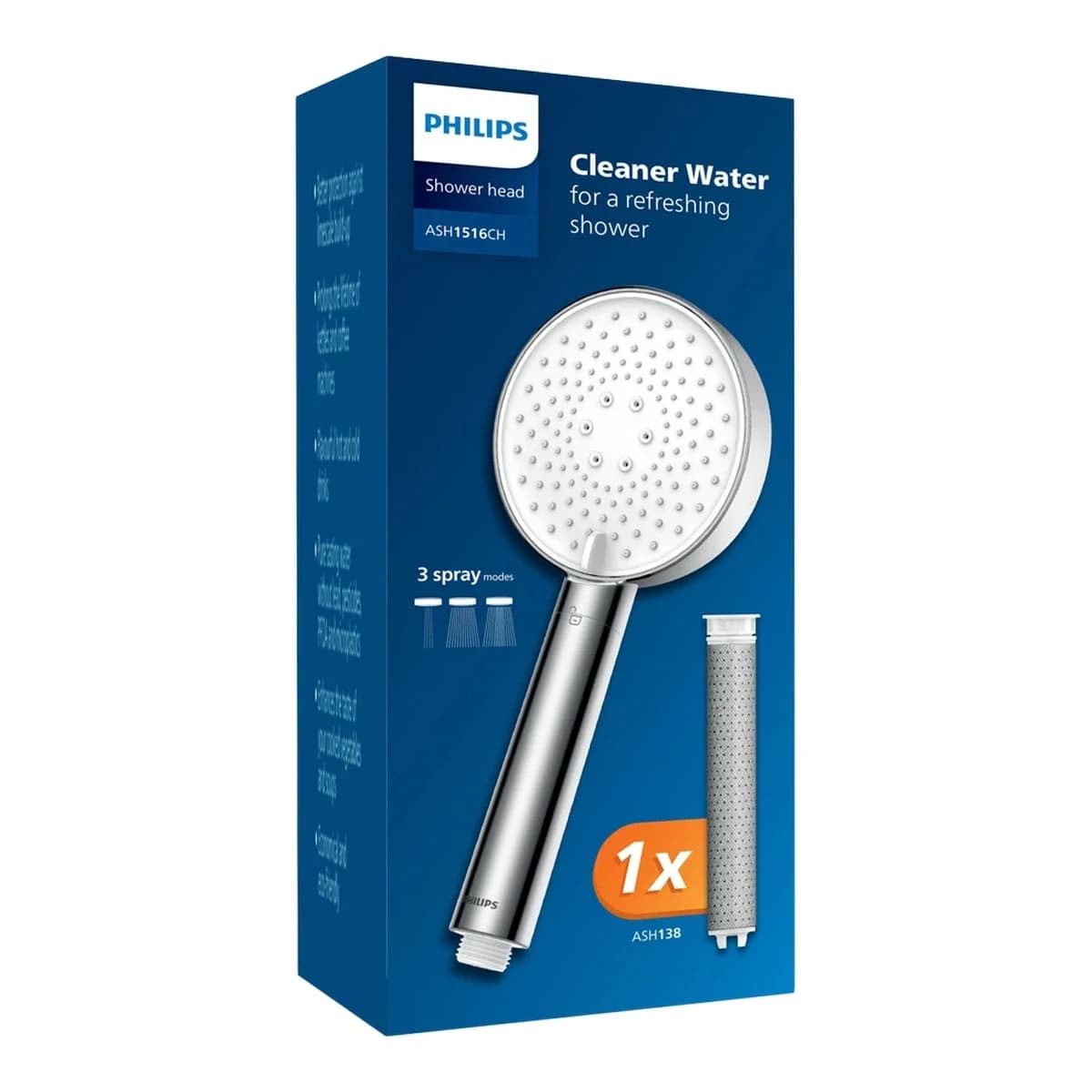 PHILIPS Filter za tuš ASH1516CH/10, ACF filter, 3 moda prskanja, Povećanje pritiska