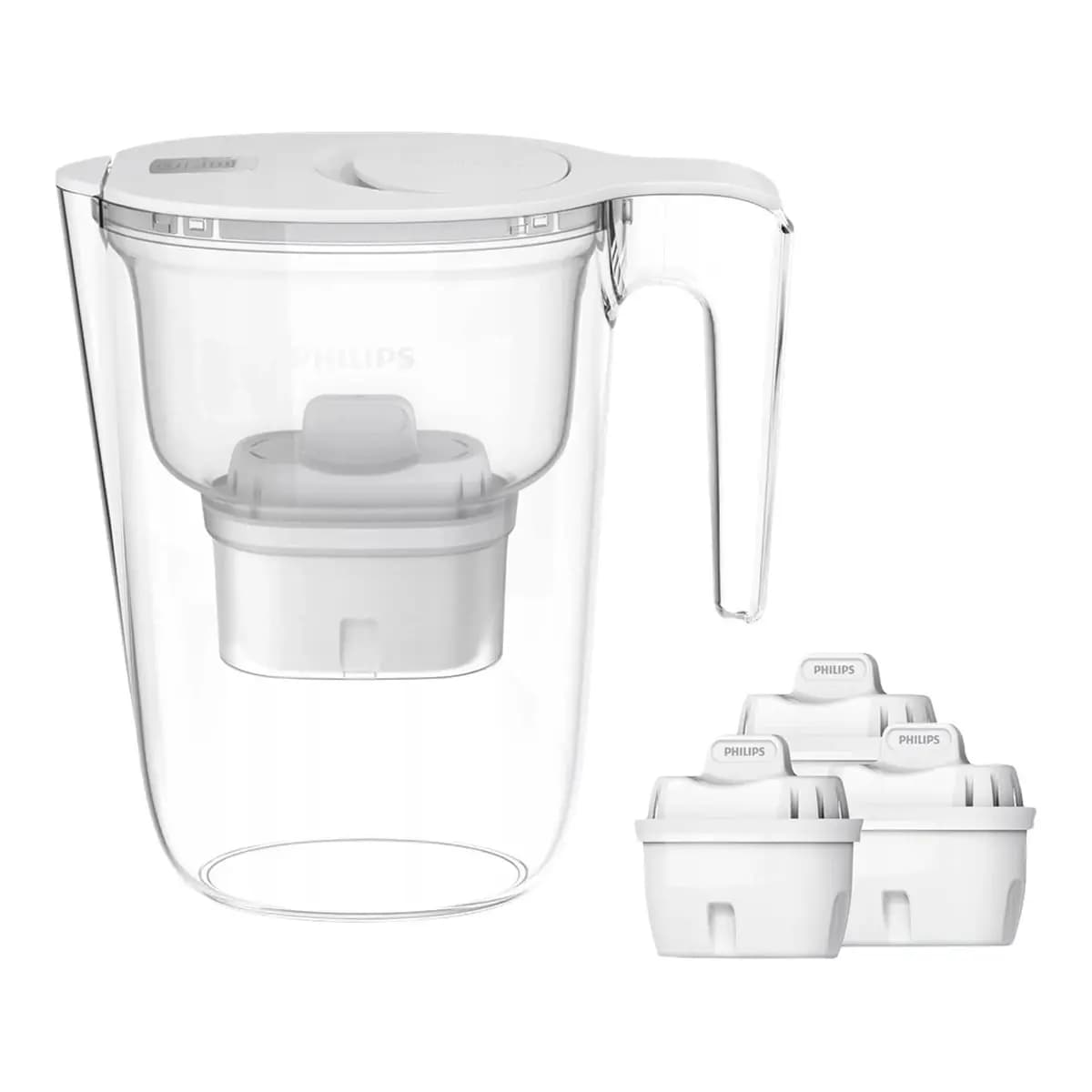 PHILIPS Bokal za filtriranje vode AWP2933WHT4/10, Uklanja nečistoće i mirise, 2.6L, 3 dodatna filtera