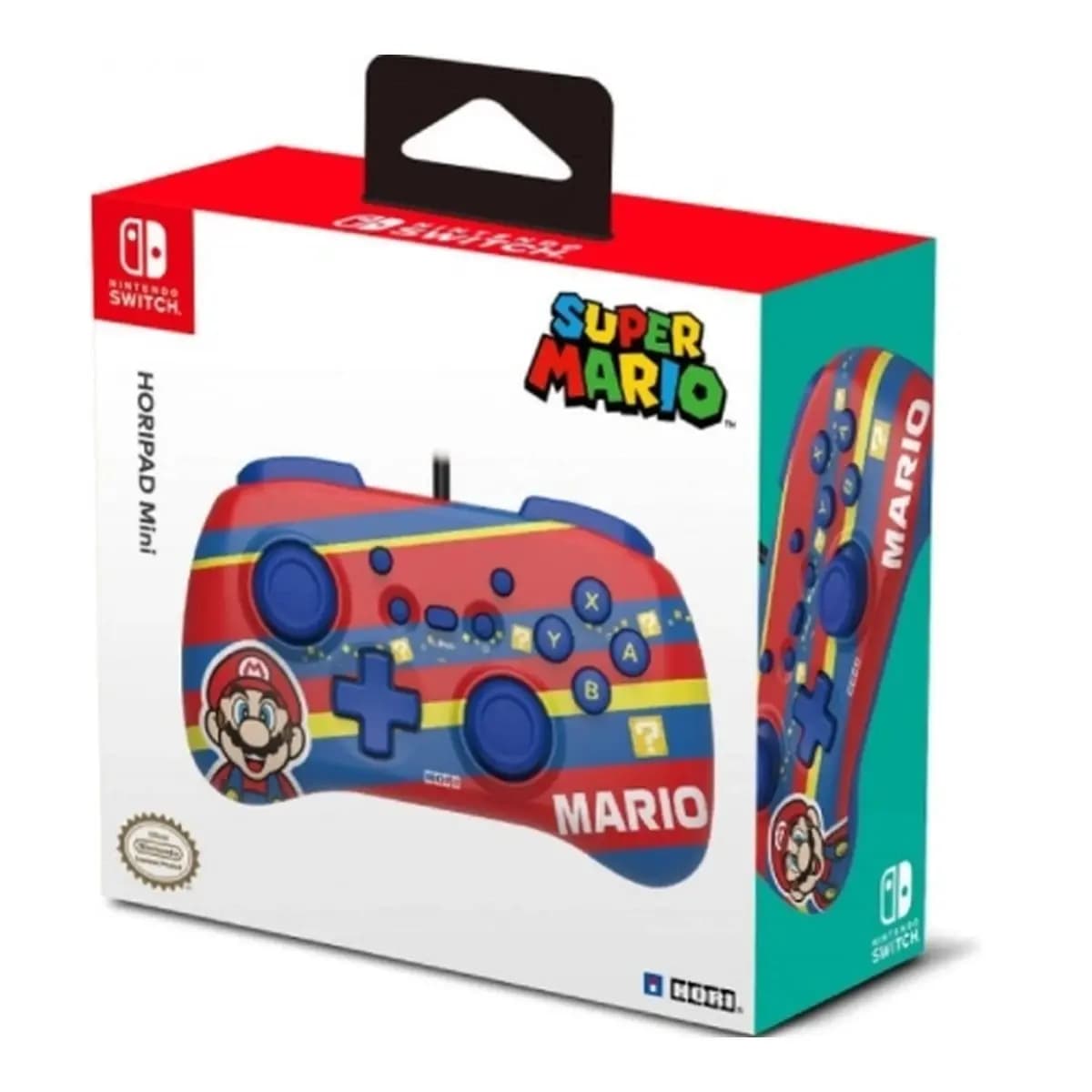 HORI Gamepad HORIPAD Mini Nintendo Switch Mario, Žični, Turbo funkcija, Kabel 3m