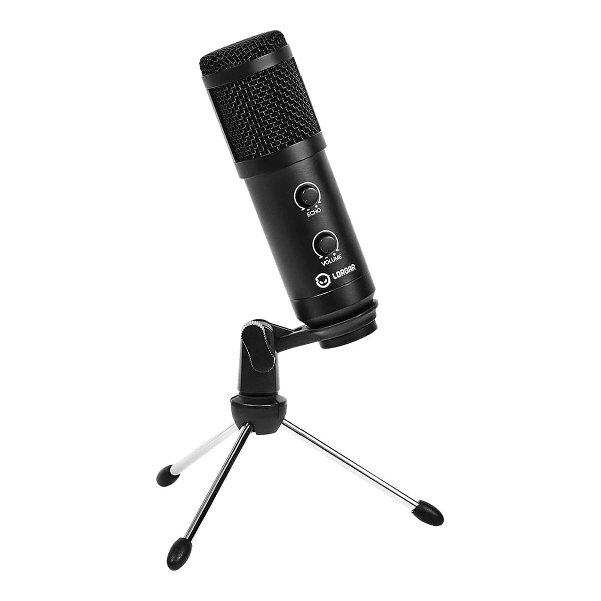 LORGAR Mikrofon Soner 313, USB Condenser, Volume & Echo Knob, Tripod, Crni