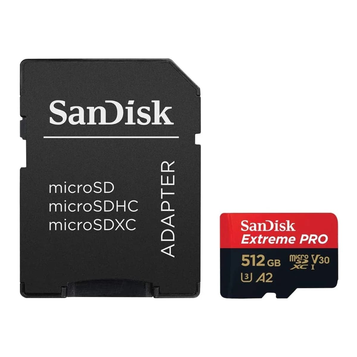 SanDisk Micro SD 512GB Extreme Pro 200MB/s A2+ SD adapter