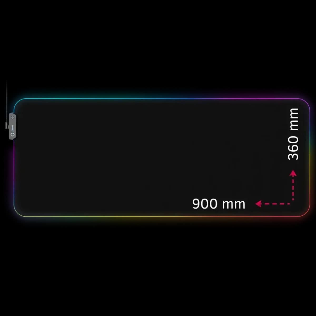 LORGAR Podloga za miš Steller 919, High-Speed površina, RGB osvjetljenje, Anti-Slip gumena baza, USB povezivanje, 900 x 360 x 3 mm