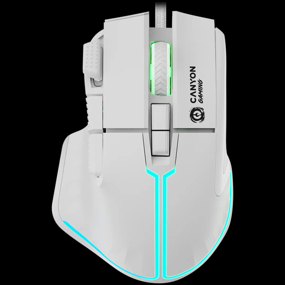 CANYON Miš Fortnax GM-636, RGB, 9 tastera, žični, bela boja
