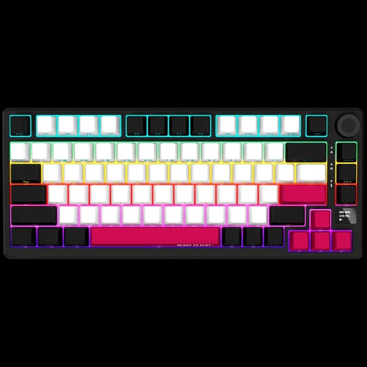 LORGAR Tastatura KBP7075W, Bezicna, Mehanicka, 75%, Gaming, Black/Red, EN raspored