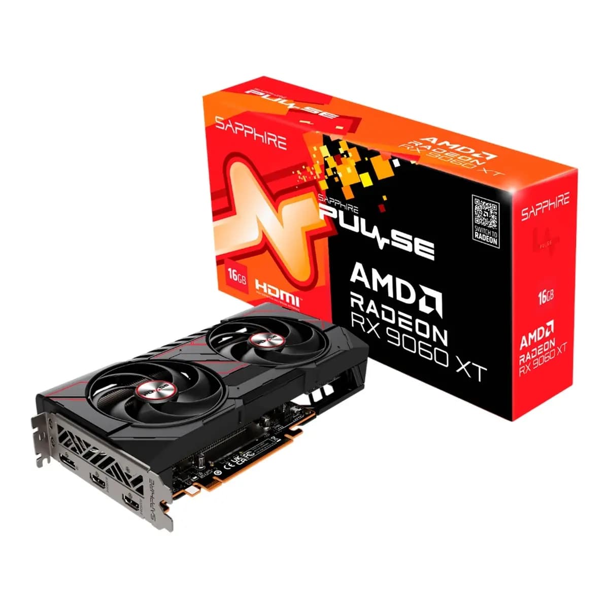 SAPPHIRE Graficka Radeon RX 9060 XT PULSE GAMING OC 16GB, GDDR6, 2xHDMI/2xDP