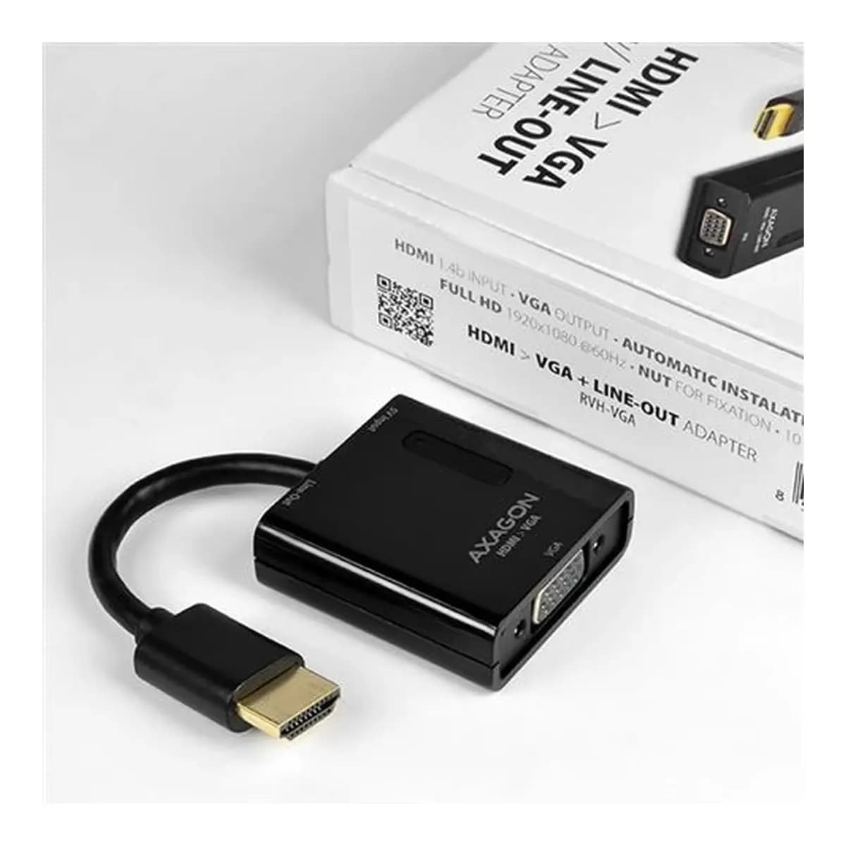 AXAGON RVH-VGAN, HDMI -> VGA Reduction / Adapter, FullHD, Audio OUT